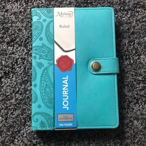 NWT Teal Magnetic-Closure Lined Journal w Soft Leatherette Cover & Laser Etching